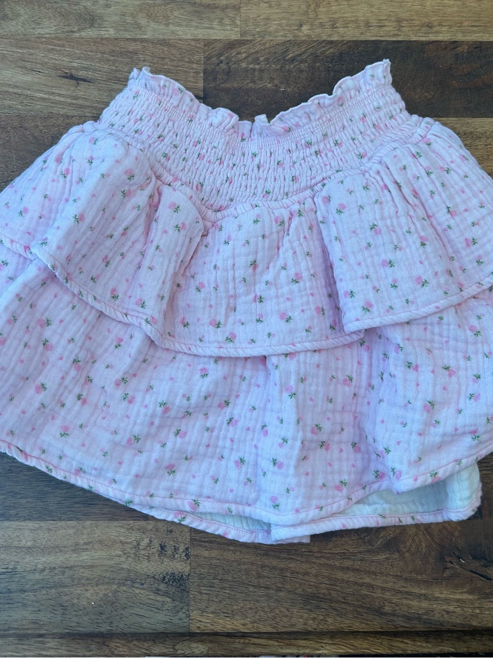 NWT KatieJ NYC Bebe Skirt Pink Rose Floral Size Large Girls
